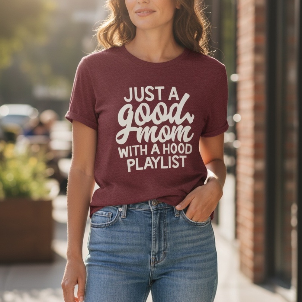 Casual Maroon Graphic Tee for Women